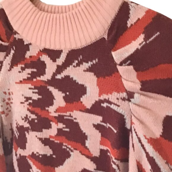 Farm Rio Flower Wool Knit Mini Christmas Holiday Sweater Dress NWOT - Picture 5 of 13